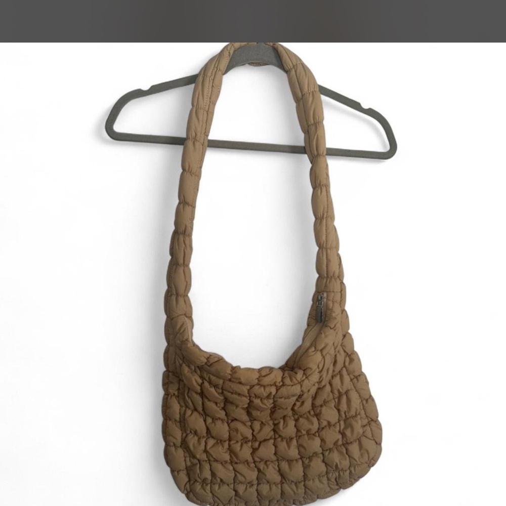 Three Bird Nest Quilted Brown Hobo Bag